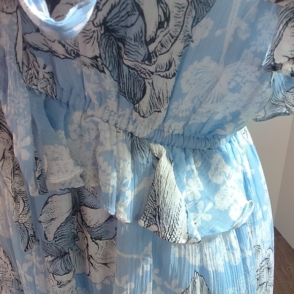 Robert Rodriguez Women's Clara Ruffled Cotton A-Line Midi Dress Size M - Picture 10 of 14